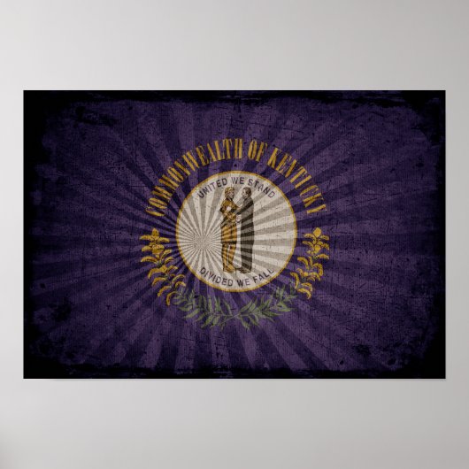 Cool Grunge Kentucky Flag Poster (Voorkant)