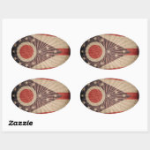 Cool Grunge Ohio Flag Ovale Sticker (Vel)