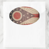 Cool Grunge Ohio Flag Ovale Sticker (Tas)