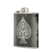 Cool Grunge Retro Artistic Poker Ace Flask Heupfles (Links)