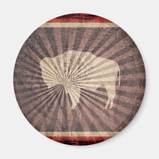 Cool Grunge Wyoming Vlag Magneet (Voorkant)