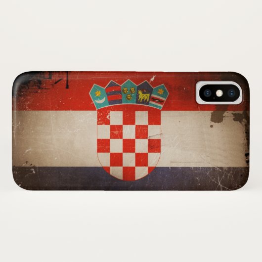 Cool Grungy Kroatië Vlagontwerp Case-Mate iPhone Case (Achterkant (horizontaal))