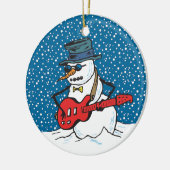 Cool Guitarist Snowman Ornamenten (Links)