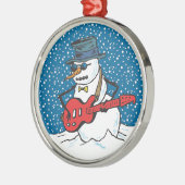 Cool Guitariste Snowman Ornements (Gauche)