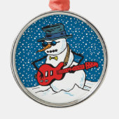 Cool Guitariste Snowman Ornements (Devant)