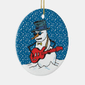 Cool Guitariste Snowman Ornements (Droite)