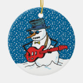 Cool Guitariste Snowman Ornements (Devant)