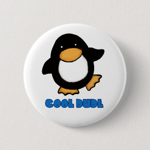Cool Guy Cute Penguin Badge Ronde Button 5,7 Cm