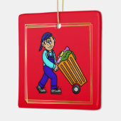 Cool Guy Garbage Man Kerstannament Keramisch Ornament (Links)