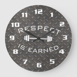 Cool Gym Motiverend Respect Wordt Verdiend Grote Klok