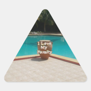 Cool Hakuna Matata Pool Side I love My Family.jpg Driehoek Sticker