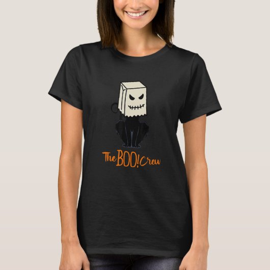 Cool Halloween Meow Boo Boo Cat Illustration Graph T-shirt (Voorkant)