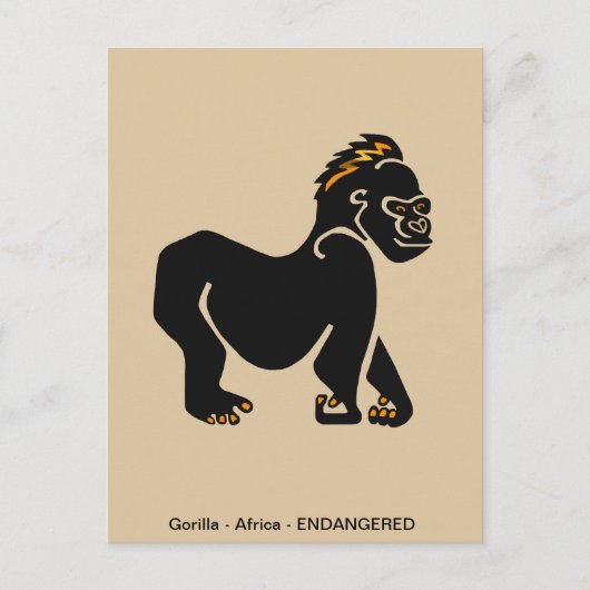 Cool hand getekend - GORILLA - Aap - Primaat - Briefkaart (Voorkant)