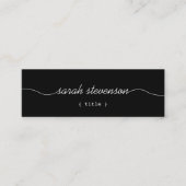 Cool handgeschreven script Simple Black Mini Visitekaartje (Voorkant)