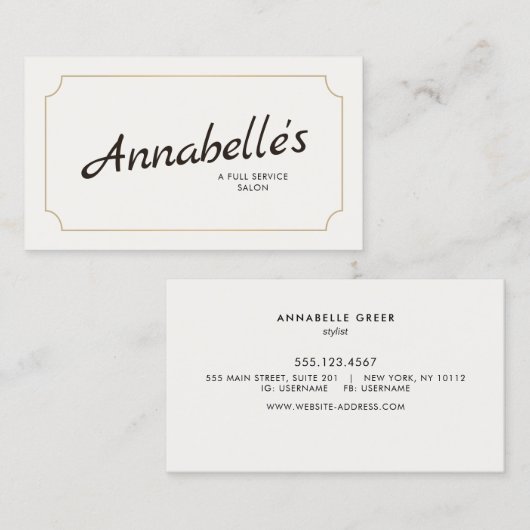 Cool  handgeschreven Script Typografie Visitekaartje (Voorkant / Achterkant)