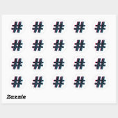 Cool Handtekening 3D-effectcode symbool Ronde Sticker (Vel)