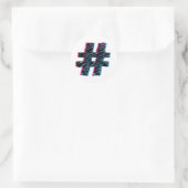 Cool Handtekening 3D-effectcode symbool Ronde Sticker (Tas)