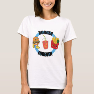 Cool Happy Cute Burger Forever Friends Fries T-shirt