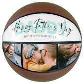 Cool Happy Fathers Dag papa 3 Foto Collage Basketbal (Voorkant)