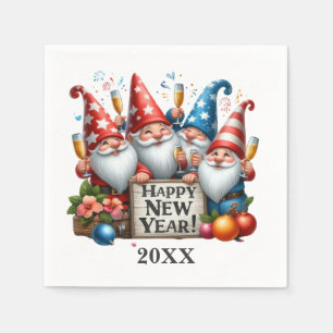 Cool Happy New Year kabouter en jaarfeest Servet
