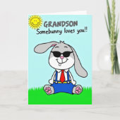 Cool Hare Smiling Fun Day Card Kaart (Voorkant)