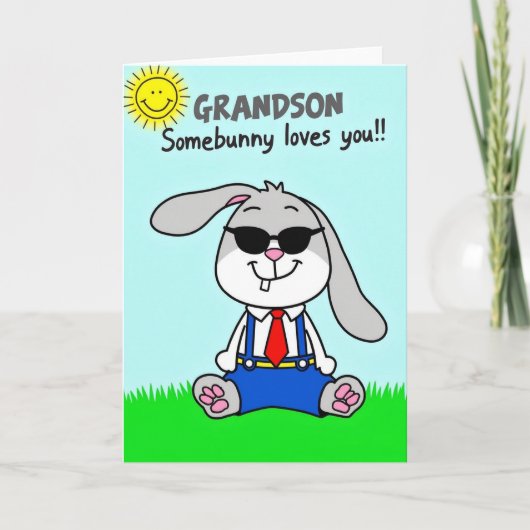 Cool Hare Smiling Fun Day Card Kaart (Voorkant)