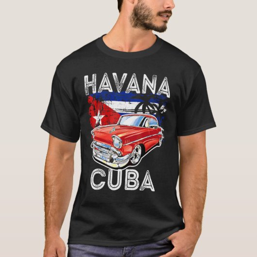 Cool Havana Cuba Classic Retro spierauto T-shirt (Voorkant)