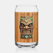 Cool Hawaii tiki hoofd party Blikvorm Glas (Voorkant)