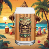 Cool Hawaii tiki hoofd party Blikvorm Glas