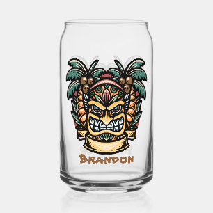 Cool Hawaii tiki party naam toevoegen Blikvorm Glas