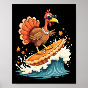 Cool Hawaiiaanse Surfer Kalkoen Surfen Pompoentaar Poster