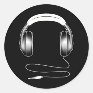 Cool Headphones DJ Music Artiest Lover Ronde Sticker