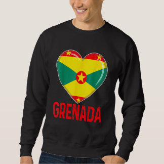 Cool Heart Grenada Flag Men Women Kid Patriotic Trui