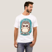 Cool Hedgehog Sticker T-Shirt Design – "Blijf sche (Voorkant volledig)