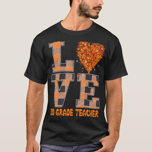 Cool Herfst Paraeducator Cute Herfst Teacher Third T-shirt (Voorkant)