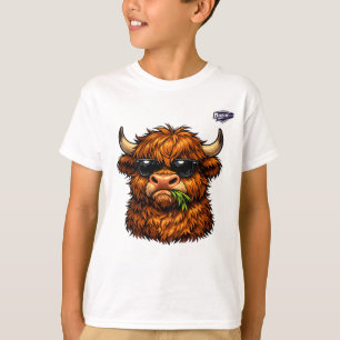Cool Highland Koe met Zonnebril Kinderen Tank Top