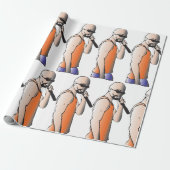 Cool Hip Hop Bald Guy Singer met Microfoon Cadeaupapier (Uitgerold)