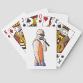 Cool Hip Hop Bald Guy Singer met Microfoon Pokerkaarten (Achterkant)