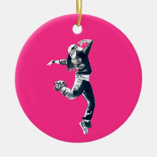 Cool hip hop dancer art. keramisch ornament (Voorkant)