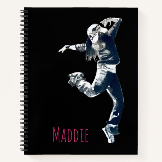 Cool hip hop dancer girl illustratie notitieboek (Voorkant)