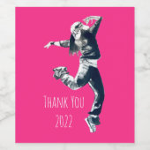 Cool hip hop girl danser wijn etiket (Enkel label)