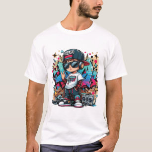 Cool Hip-Hop Kid Graffiti Stijl T-Shirt