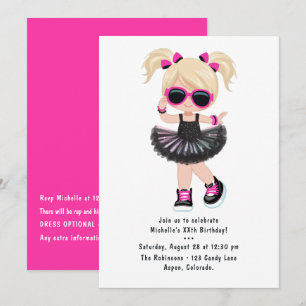 Cool Hip Hop Rap Tutu Meisje Verjaardagsfeestje Kaart