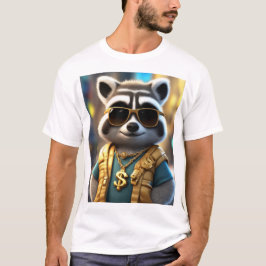 Cool, hip, trendy pluizige wasbeer t-shirt