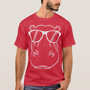 Cool Hippo DesignCute Hippopotamus W Sunglass T-shirt