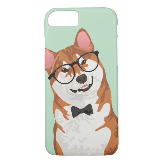 Cool Hipster Akita Inu Dog Phone Case (Achterkant)