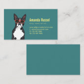 Cool Hipster Black en White Boston Terrier Visitekaartje (Voorkant / Achterkant)