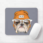 Cool Hipster Bulldog Muismat (Met muis)
