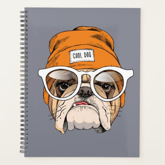 Cool Hipster Bulldog Planner (Voorkant)