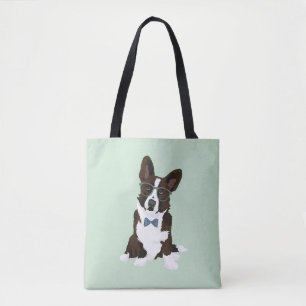 Cool Hipster Cardigan Welsh Corgi voor Hondenliefh Draagtas